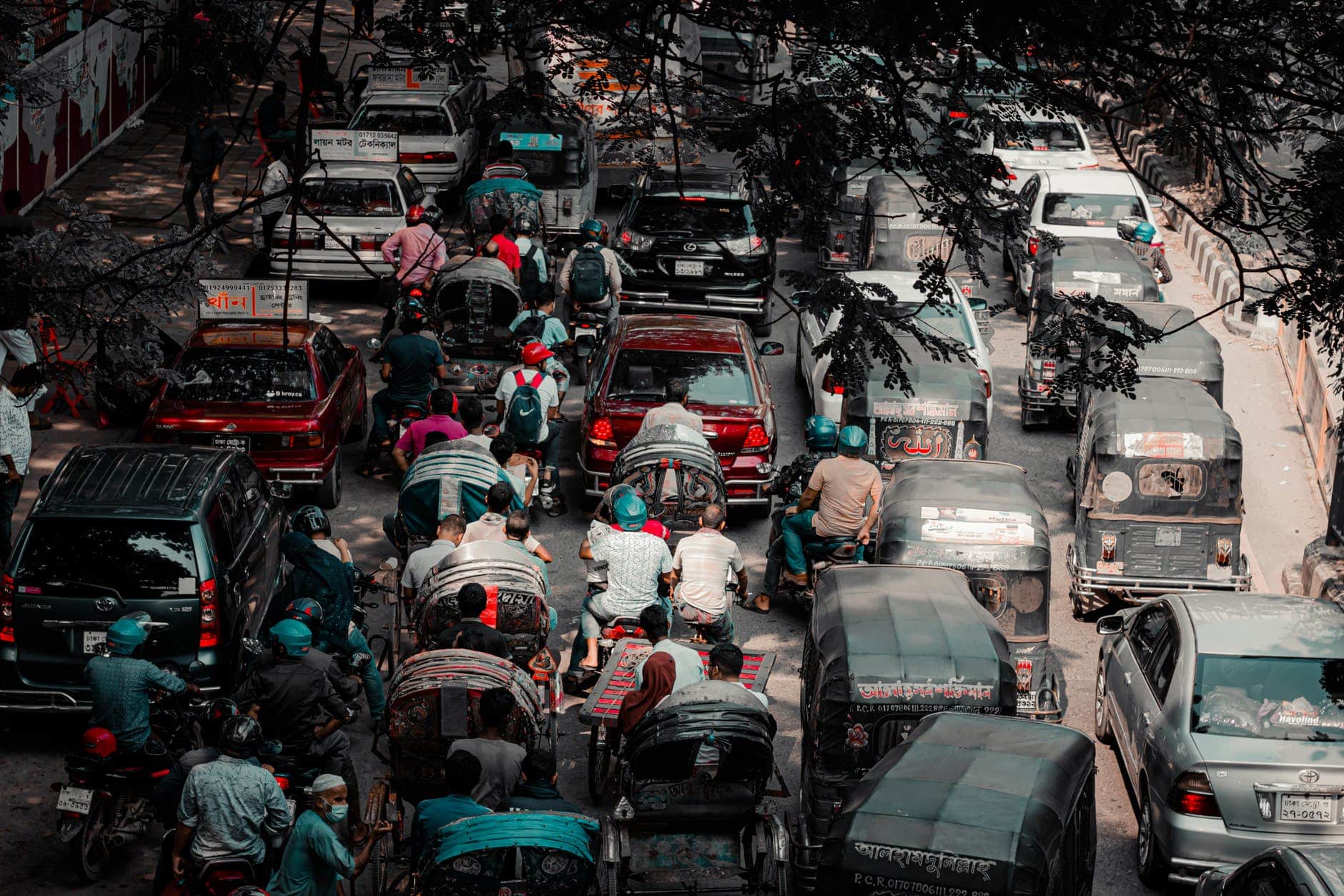 vehicles on the road