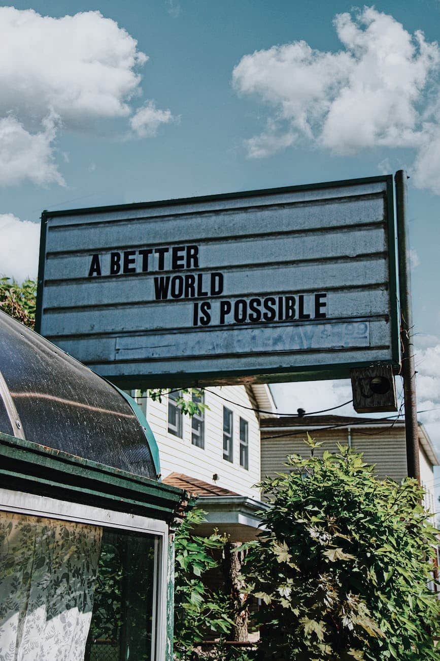 text on advertisement board